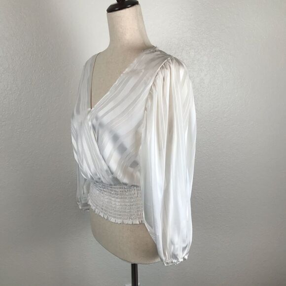 Vintage Olm sheer white surplus blouse M - Picture 3 of 7